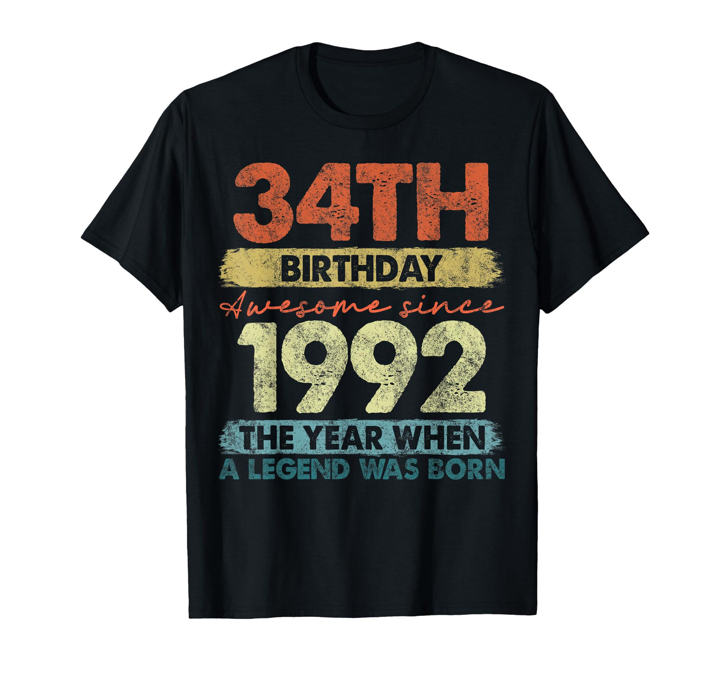 34 Year Old Gifts Vintage 1992 Limited Edition 34th Birthday T-Shirt