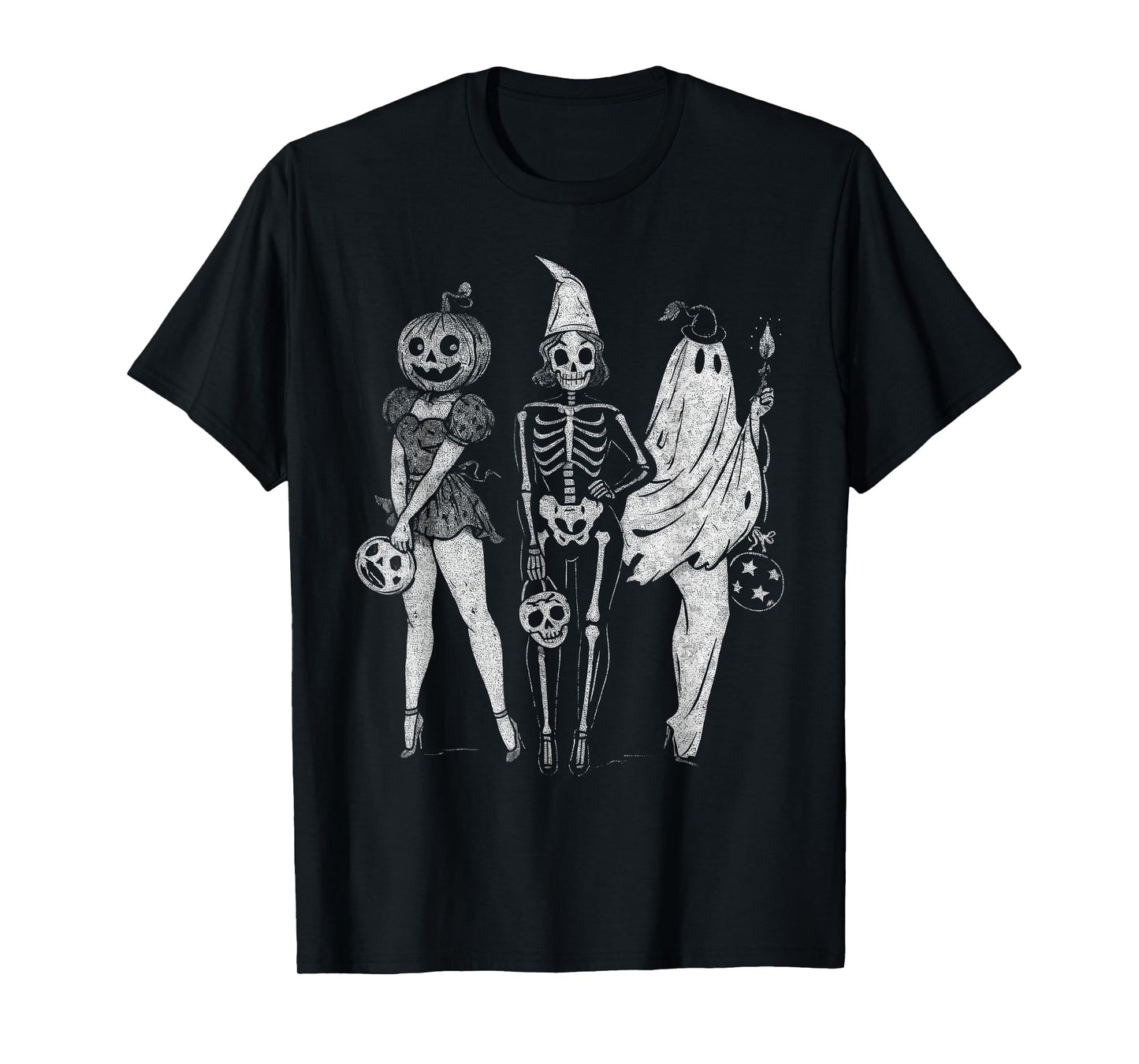 Vintage Spooky Squad Funny Girl Witchy Fall Season Halloween T-Shirt