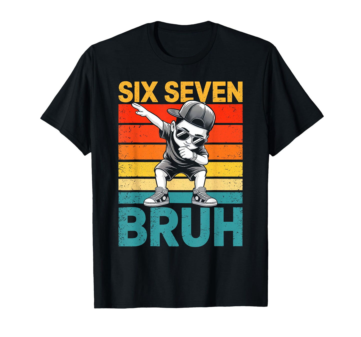 67 Meme Gen Alpha Slang 6 7 Six Seven Bruh Dabbing Boys Kids T-Shirt