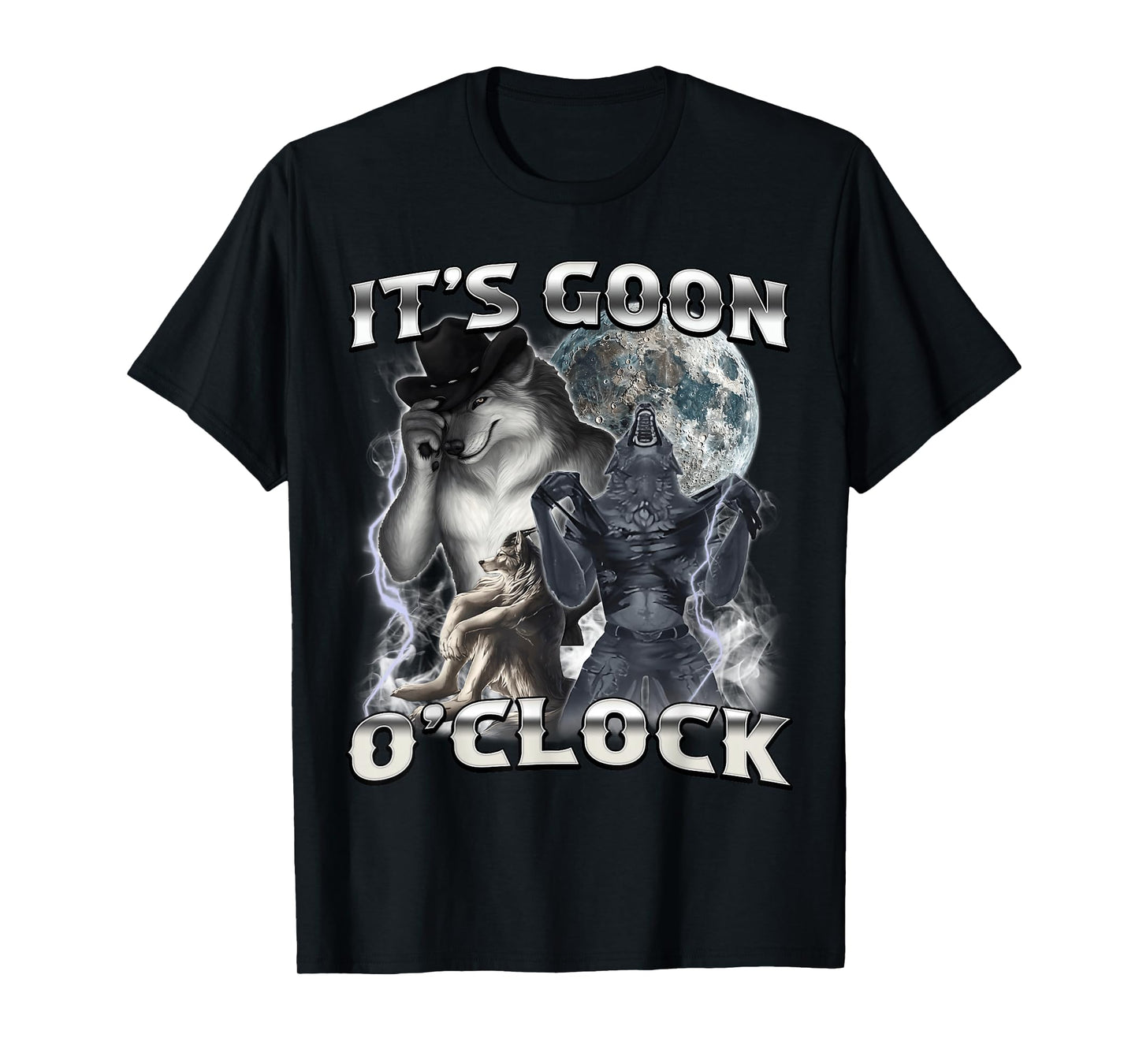 It's Goon O'clock Funny Alpha Wolf Ironic Meme Men Women T-Shirt