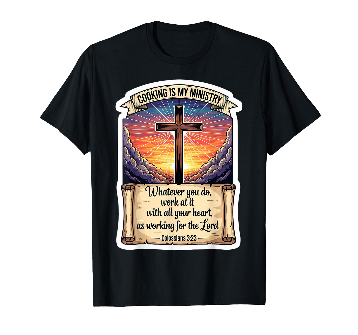 Christian Cook Chef Cooking is My Ministry God Jesus Christ T-Shirt