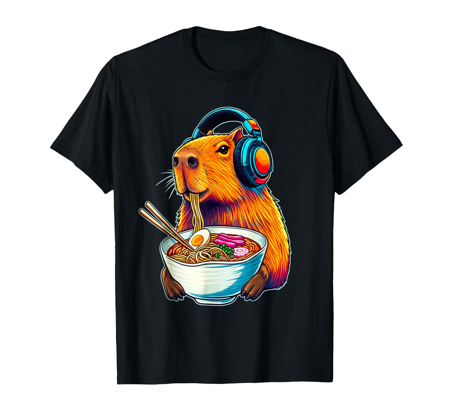 Capybara Ramen Japanese Funny Graphic Tee Kawaii Anime Gifts T-Shirt