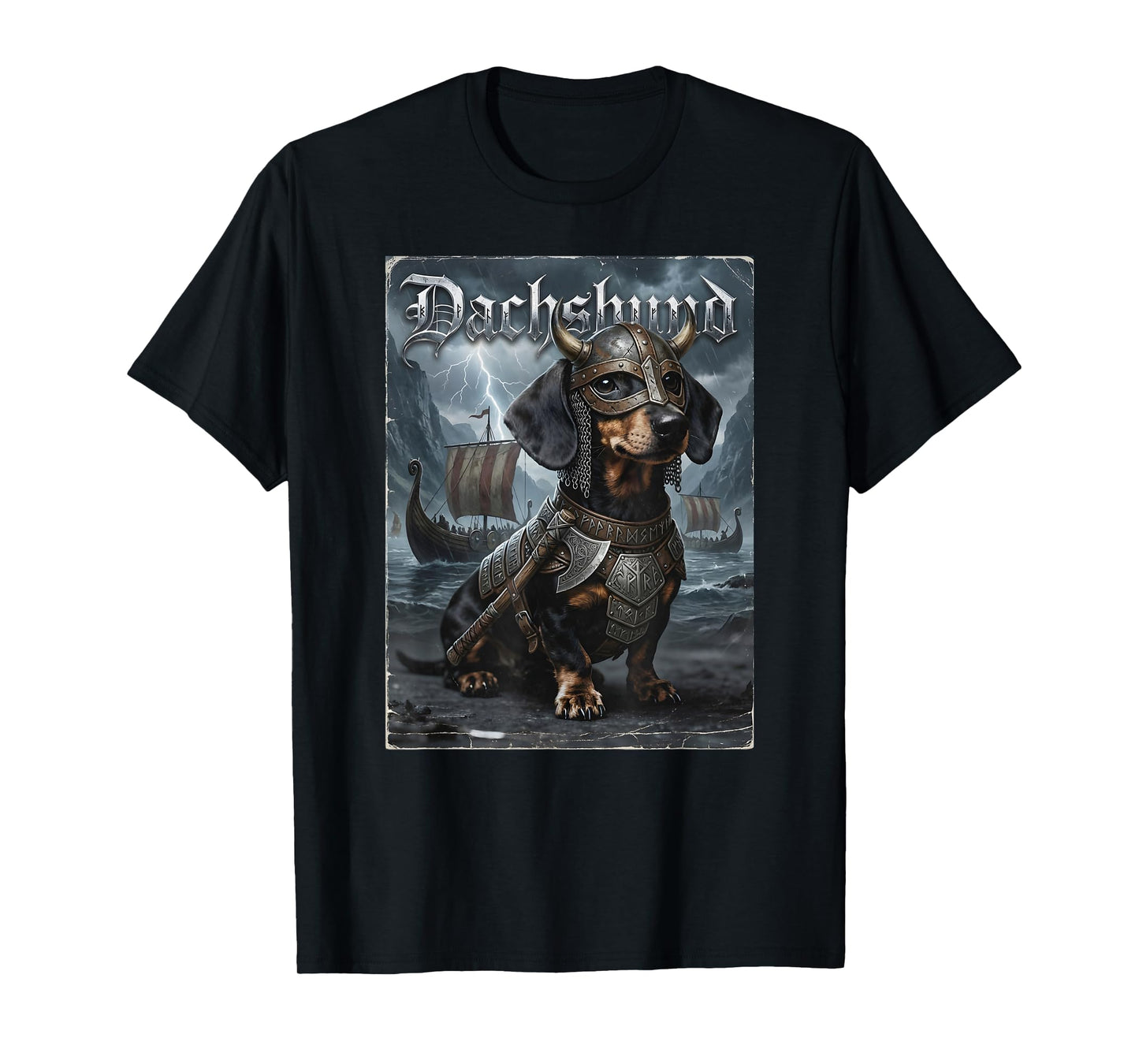 Funny Viking Metal Dachshund Doxie Owner Bootleg Themed Art T-Shirt