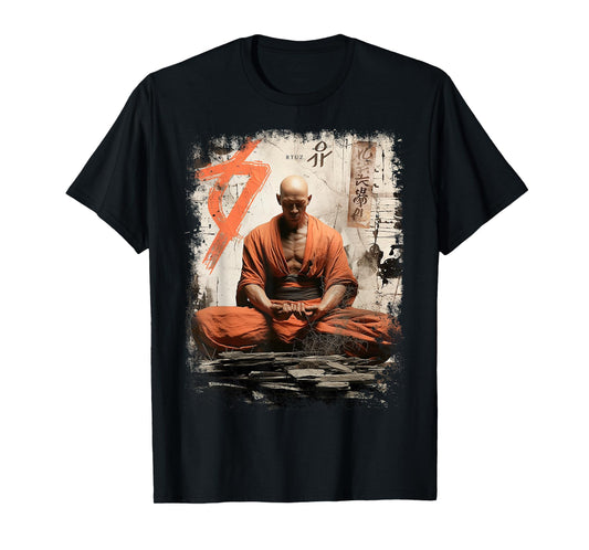 Buddhist Monk Yin & Yang Meditation Buddha Shaolin T-Shirt