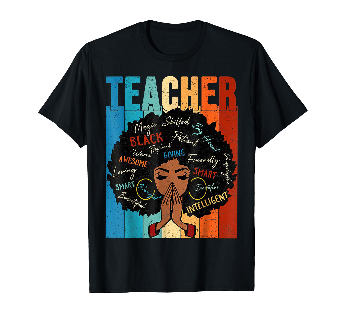 Vintage Afro Black History Month African American Teacher T-Shirt