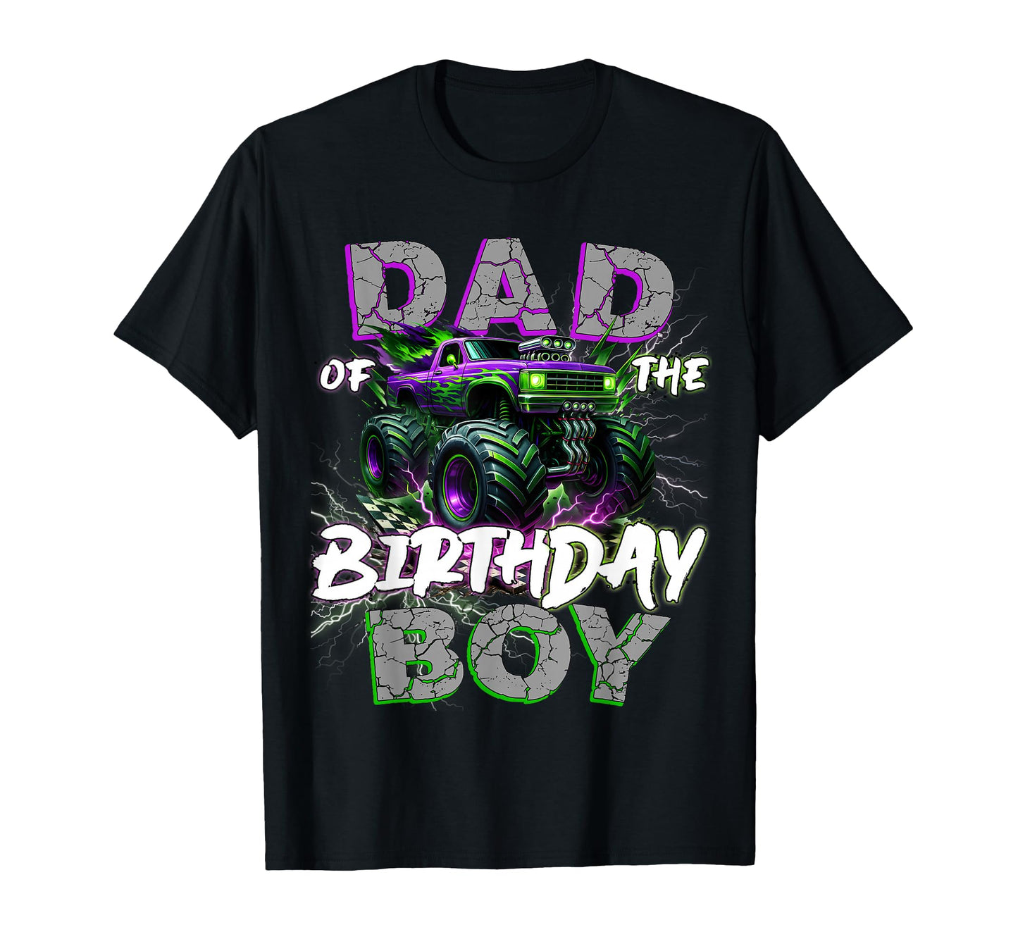 Dad Of The Birthday Monster Truck Family Matching Party T-Shirt
