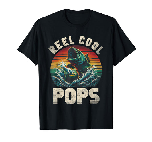 Reel Cool Pops Fishing Pops Pop Father's Day Fisherman Fish T-Shirt