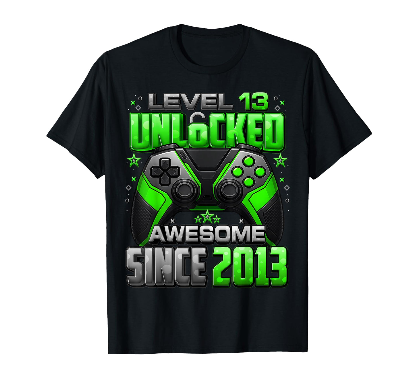 Level 13 Unlocked Awesome Since 2013 13th Birthday Gaming T-Shirt