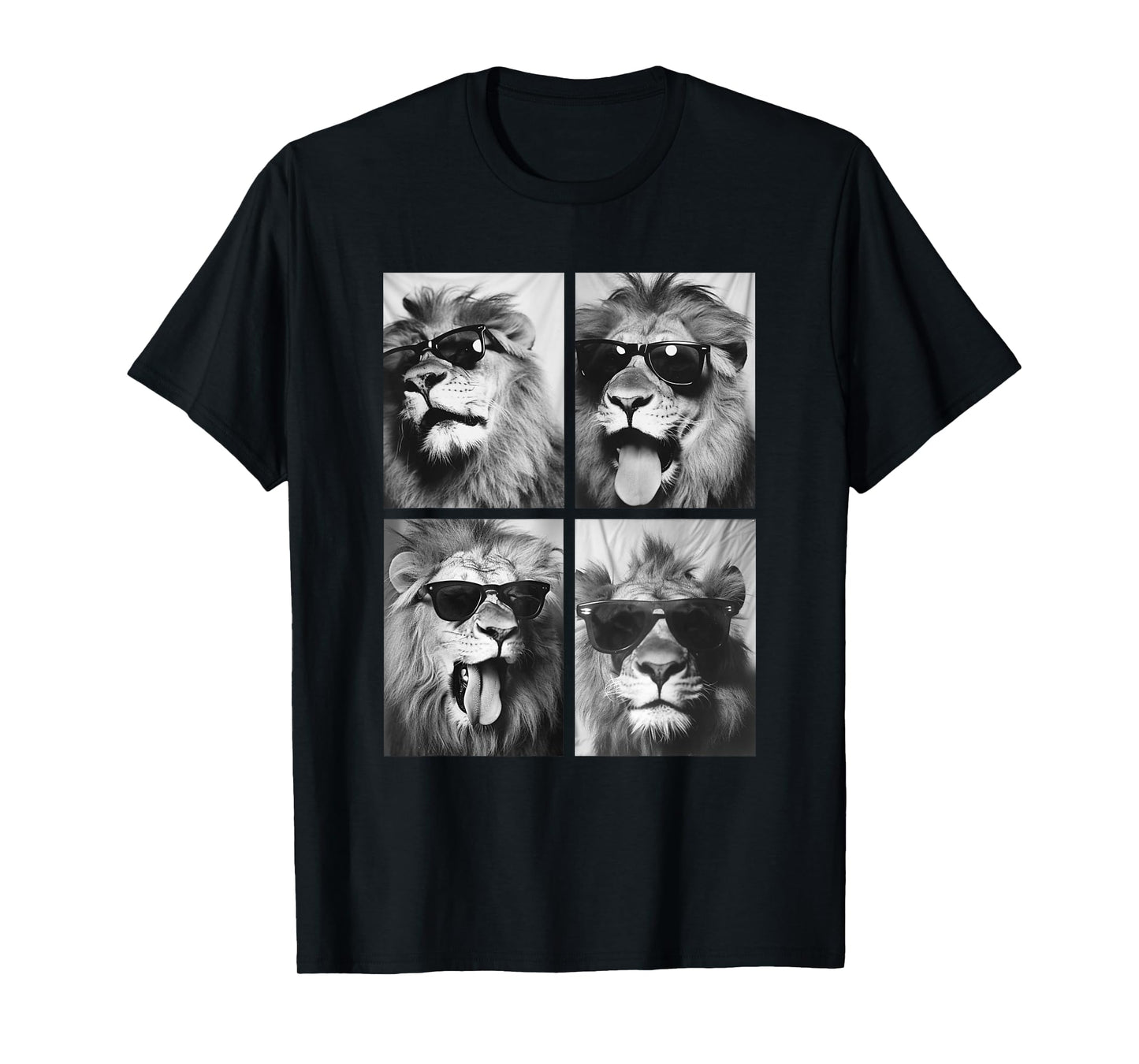 Cute Lions with Sunglasses Cool Lion Animals Photo Booth T-Shirt