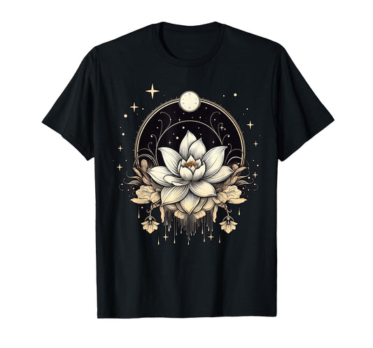 Vintage Lotus Flower on Lotus Flower T-Shirt