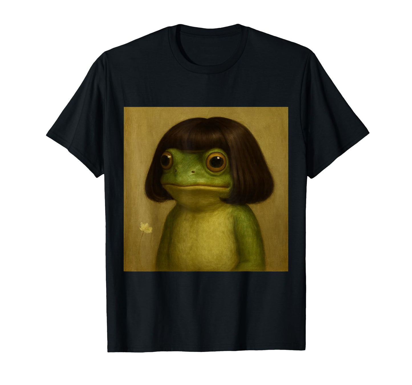 Cute Frog Art Weird Aesthetic Bob Hair Illustration T-Shirt
