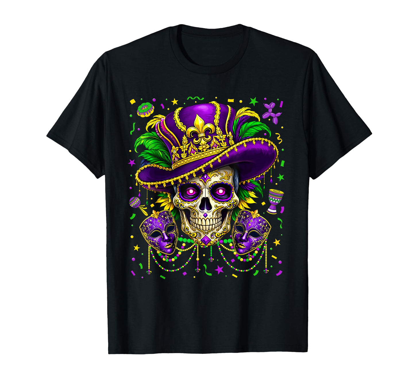 Mardi Gras Sugar Skull Women Carnival New Orleans Trip Men T-Shirt