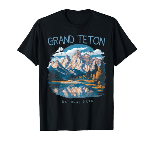 Grand Teton Retro US Wyoming Jackson Hole Lake Vintage Parks T-Shirt