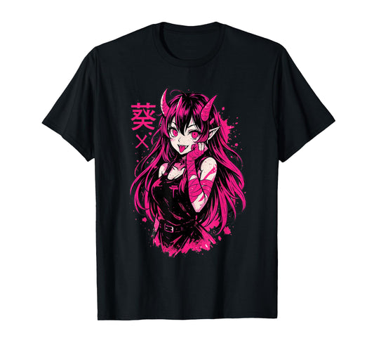 Goth Anime Waifu Kawaii Manga Girl | Creepy Horror Aesthetic T-Shirt