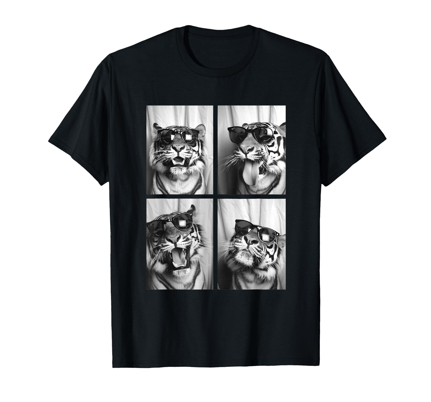Cute Tigers with Sunglasses Cool Feline Animals Photo Booth T-Shirt