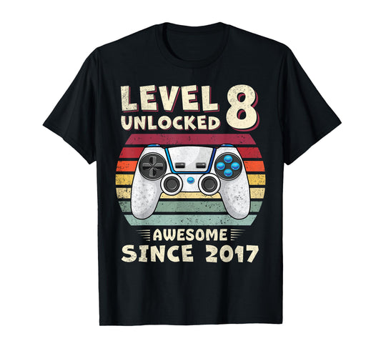 8 Year Old BDay Decorations Son Boy 8yr 2017 8th Birthday T-Shirt