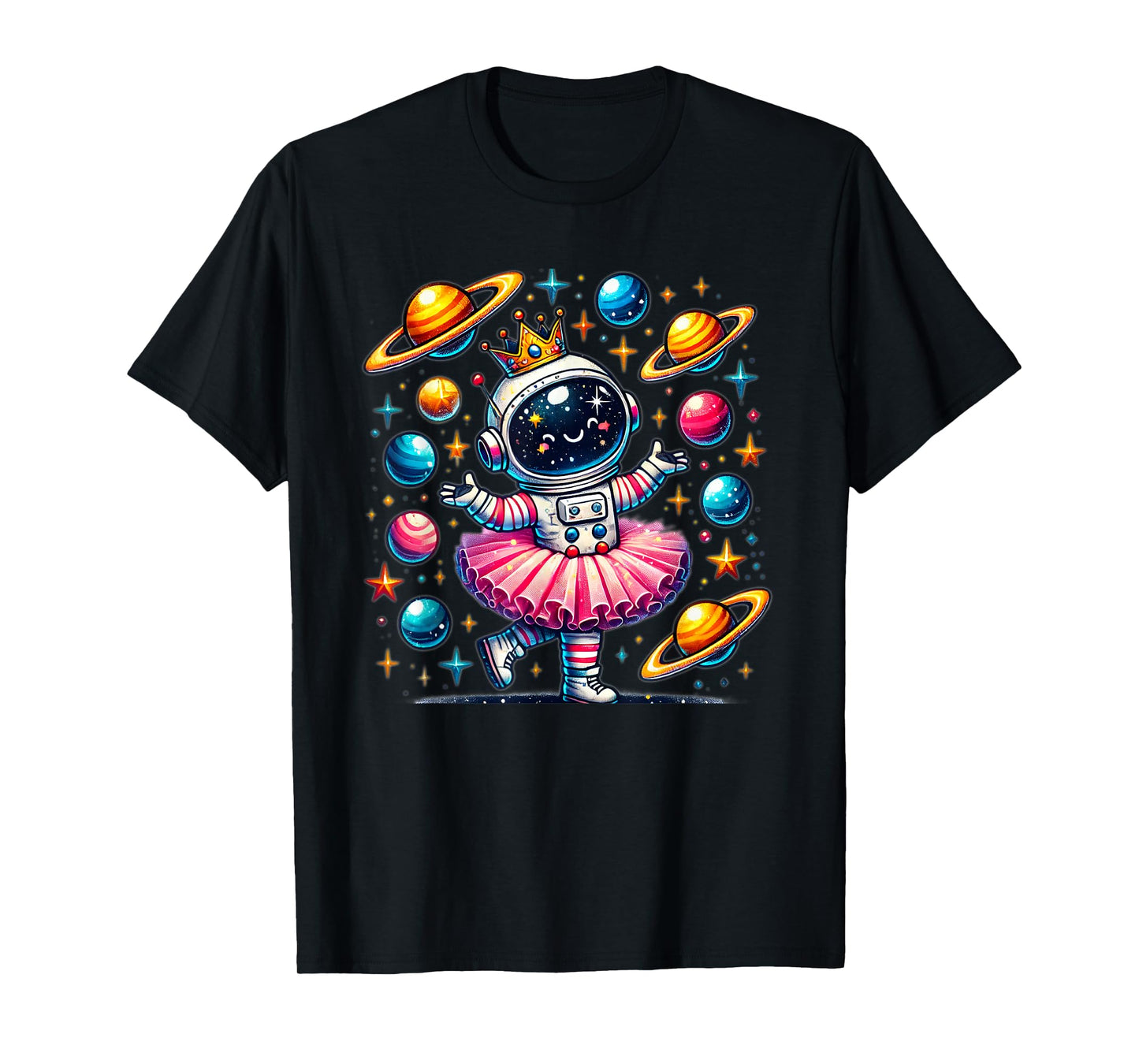 Ballerina Girl Space Astronaut T-Shirt