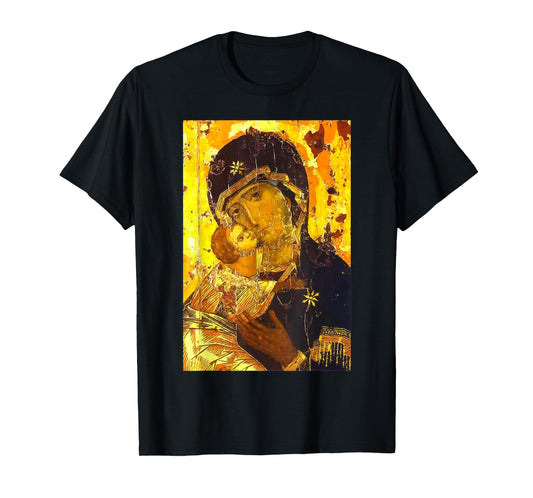 Theotokos Icon Mother of God Our Lady of Vladamir Icon T-Shirt