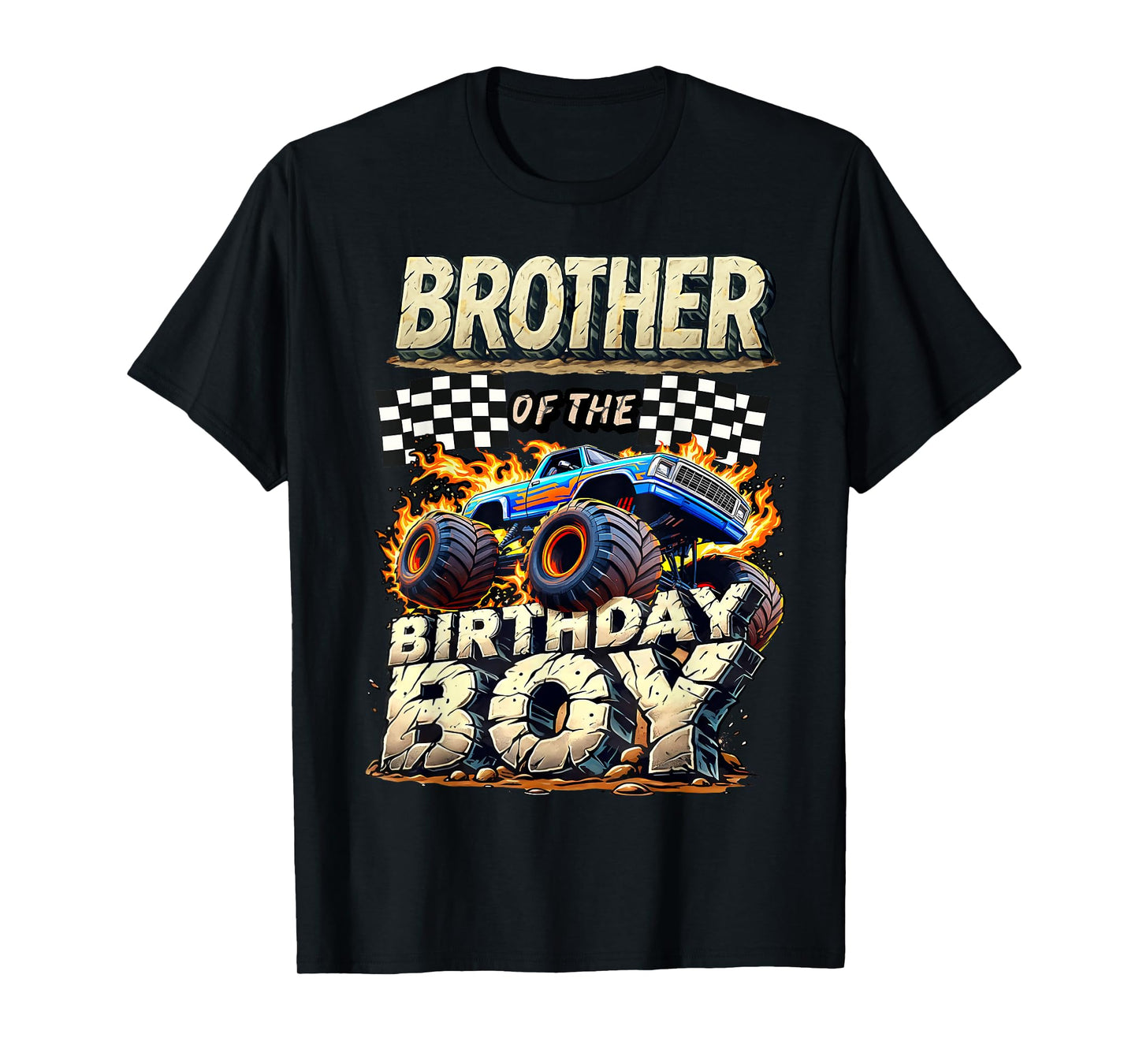 Brother Of The Birthday Boy Monster Truck Family Matching T-Shirt