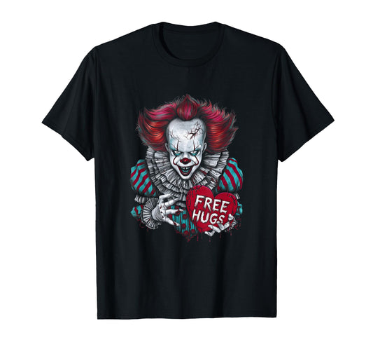 Free a Hugs Scary Clown Valentine Halloween Horror Character T-Shirt