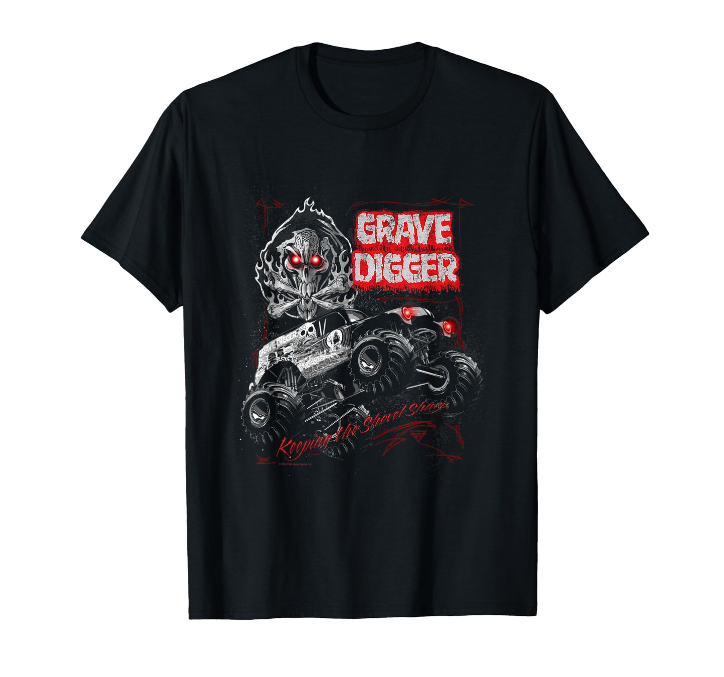 Monster Jam Grave Digger Red Eyes Truck T-Shirt