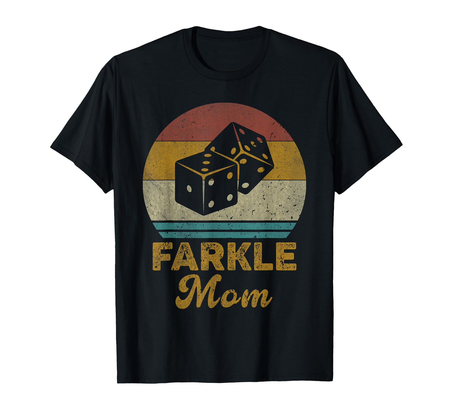 Farkle Mom Vintage Farkle Dice Game Womens T-Shirt