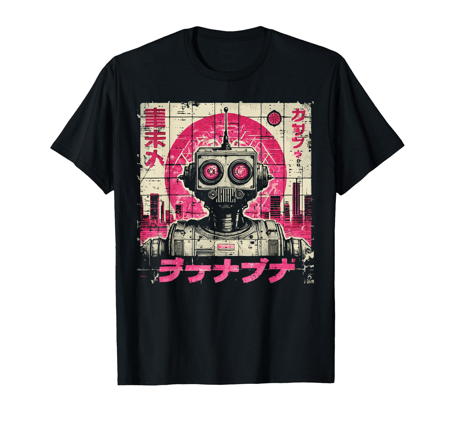 Japanese Pink Robot Vintage Poster Art Girls Kids Women T-Shirt
