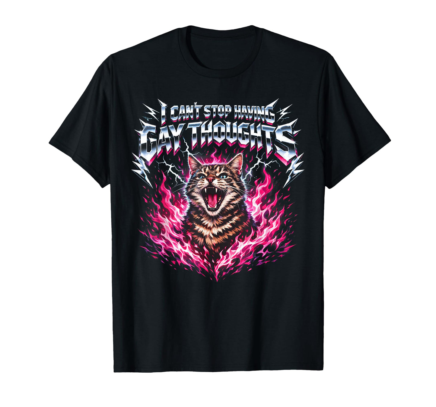 I Can't Stop Having Gay Thoughts Cat Pride Humor Queer T-Shirt