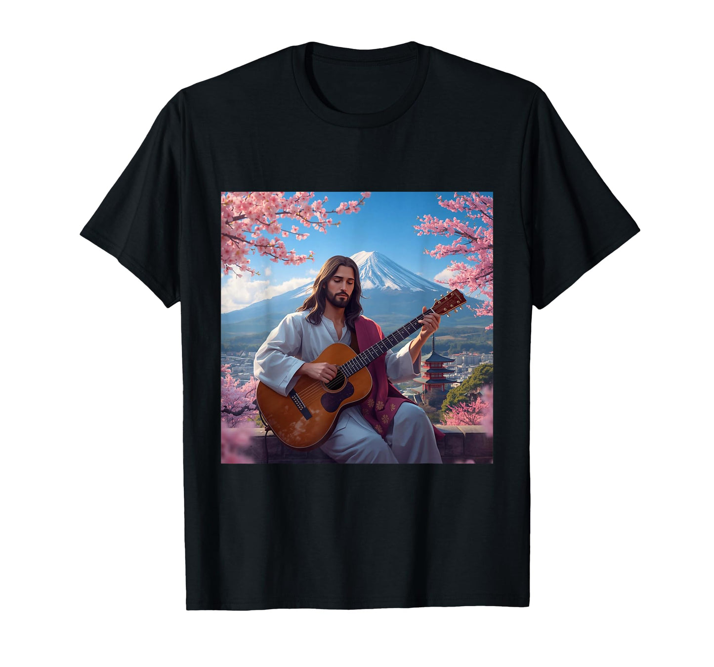 Japan Style Jesus Playing Guitar T-Shirt
