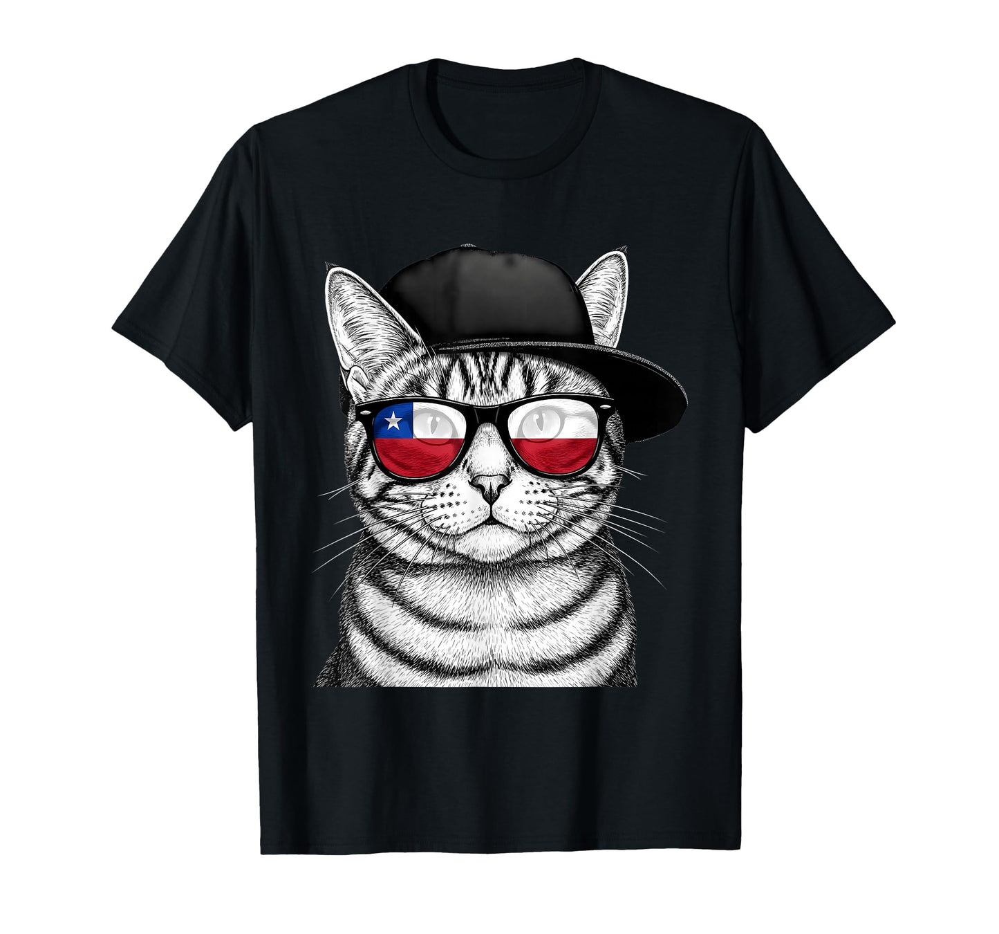 Chile Flag Cat Chilean Pride Chilean Roots Chilean Flag T-Shirt