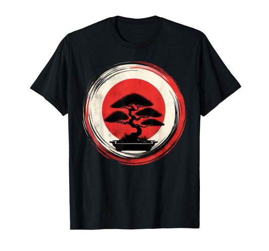 Japanese Bonsai Tree Zen Enso Circle T-Shirt