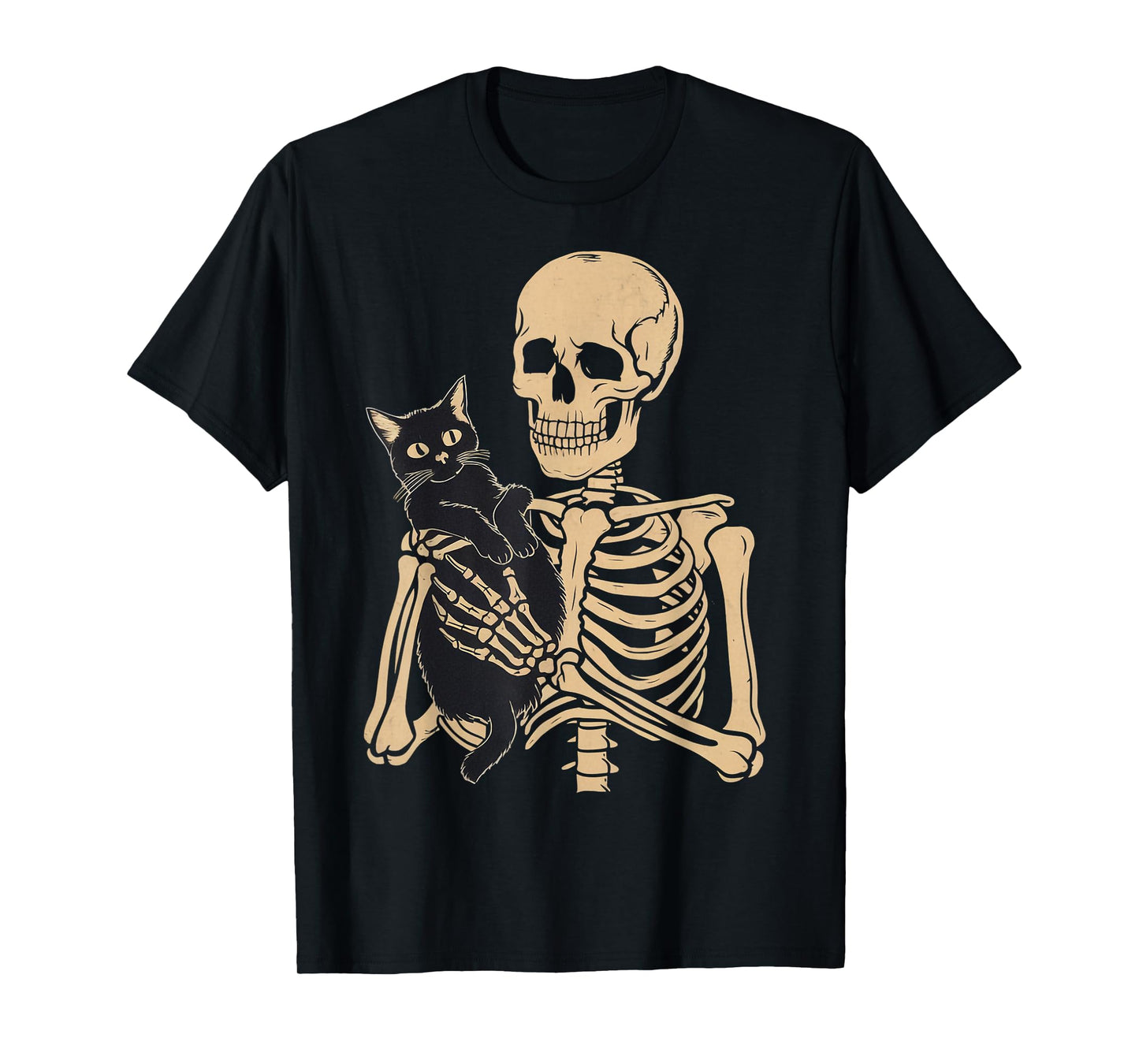 Black Cat Apparel Halloween Graphic Tees Unisex-Adults Cat Mom Cat Dad T-Shirt Black Small