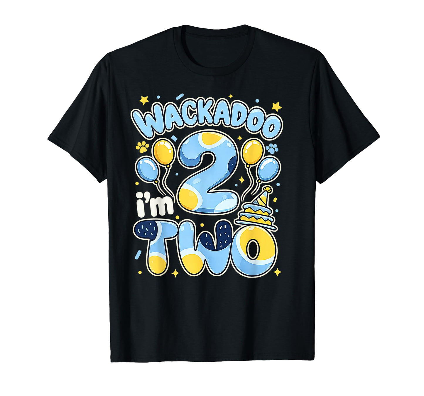 Wackadoo I'm Two 2nd Birthday Boy Toddler 2 Year Dog Lover T-Shirt