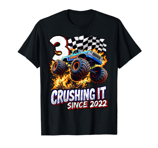 Birthday Monster Truck 3 year Old Boys 3rd Party Born 2022 T-Shirt
