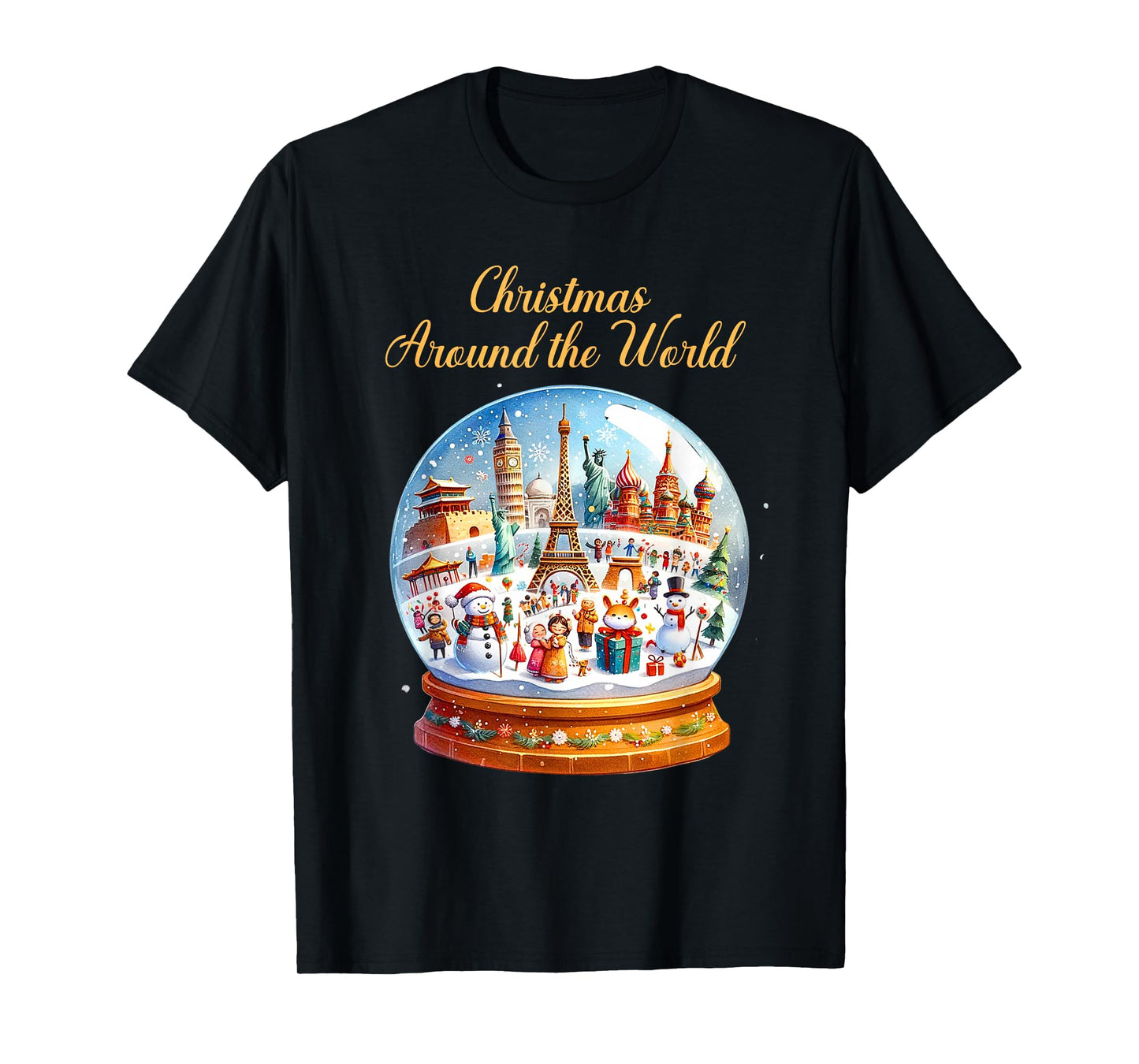 Vintage Christmas Snowballs Christmas Around The World T-Shirt