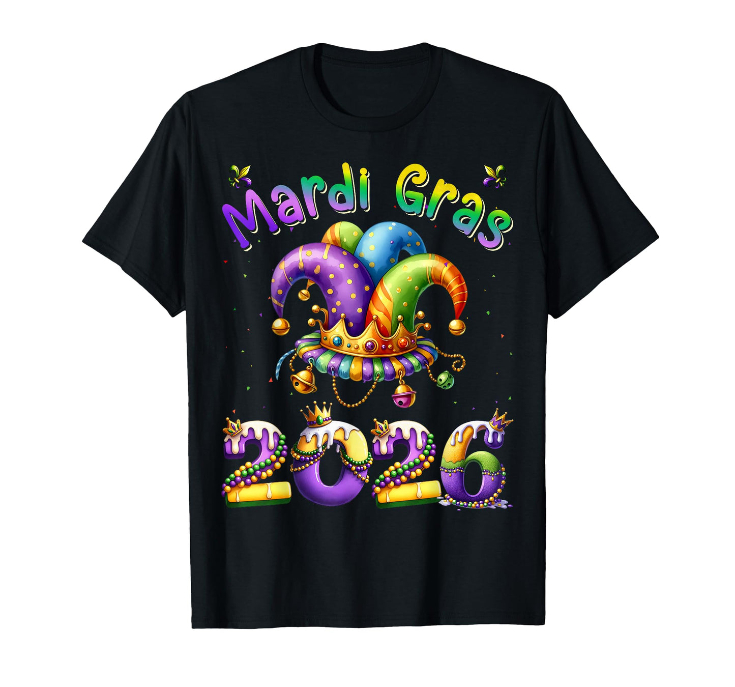 Mardi Gras 2026 Jester Outfit Kids Girls Boys Men Women T-Shirt