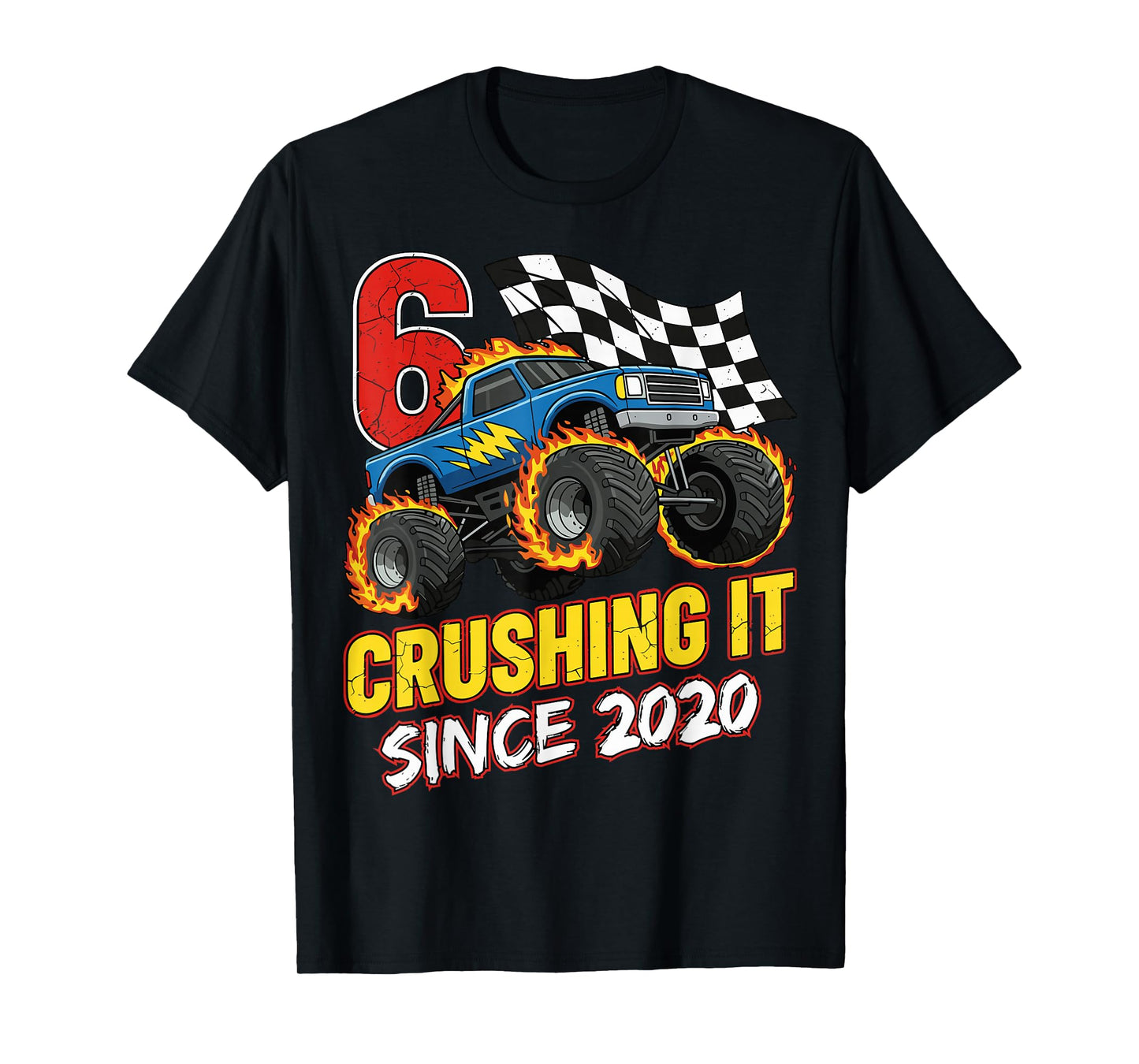 Birthday Monster Truck 6 Year Old Boys 6th Party Born 2020 T-Shirt