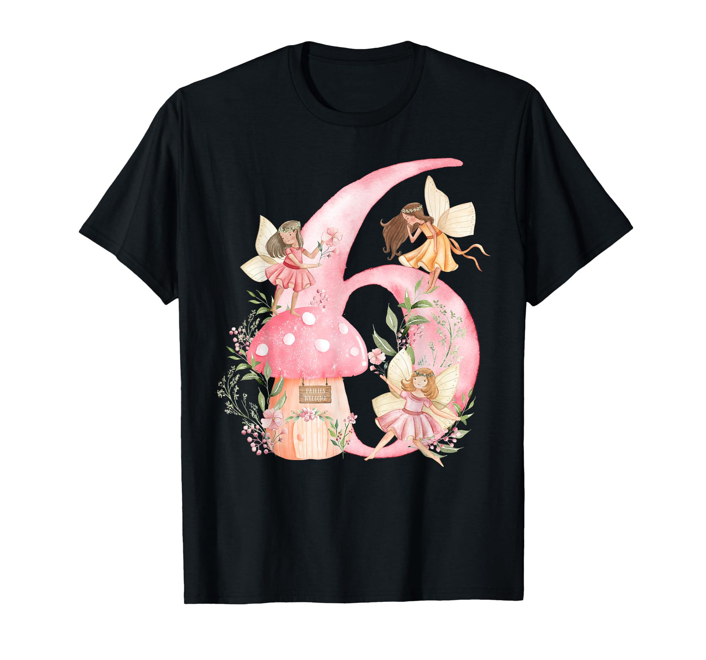 Kids Fairy Sixth Birthday Party 6Th Fairy Birthday T-Shirt