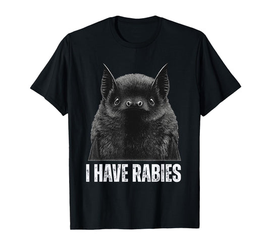 Funny I Have Rabies Bat Vintage Tee Illustration Design T-Shirt