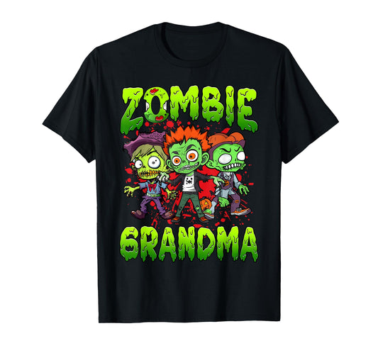 Zombie Grandma Halloween Costume Family Matching T-Shirt, Small, Black