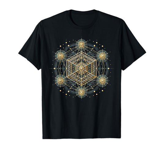 Metatron's Cube Sacred Geometry Spiritual Geometric T-Shirt