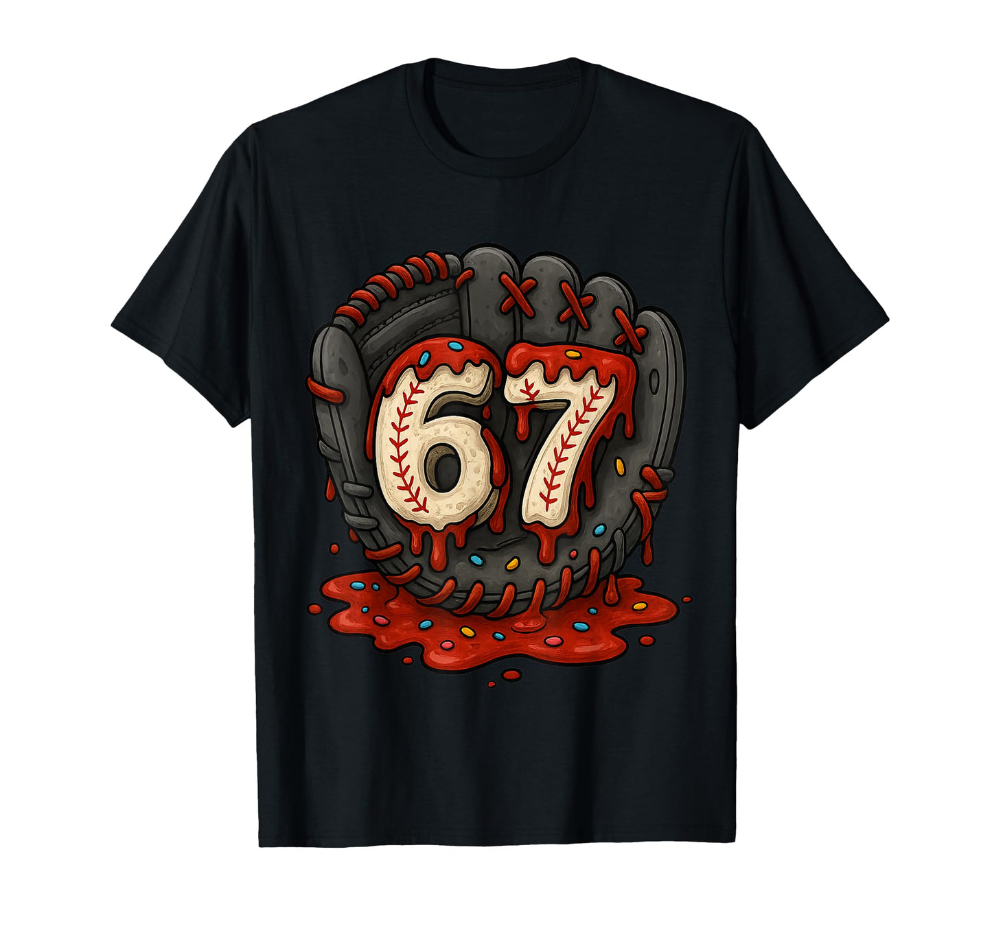 67 Ice Cream Drip Funny Six Seven Baseball T-Shirt