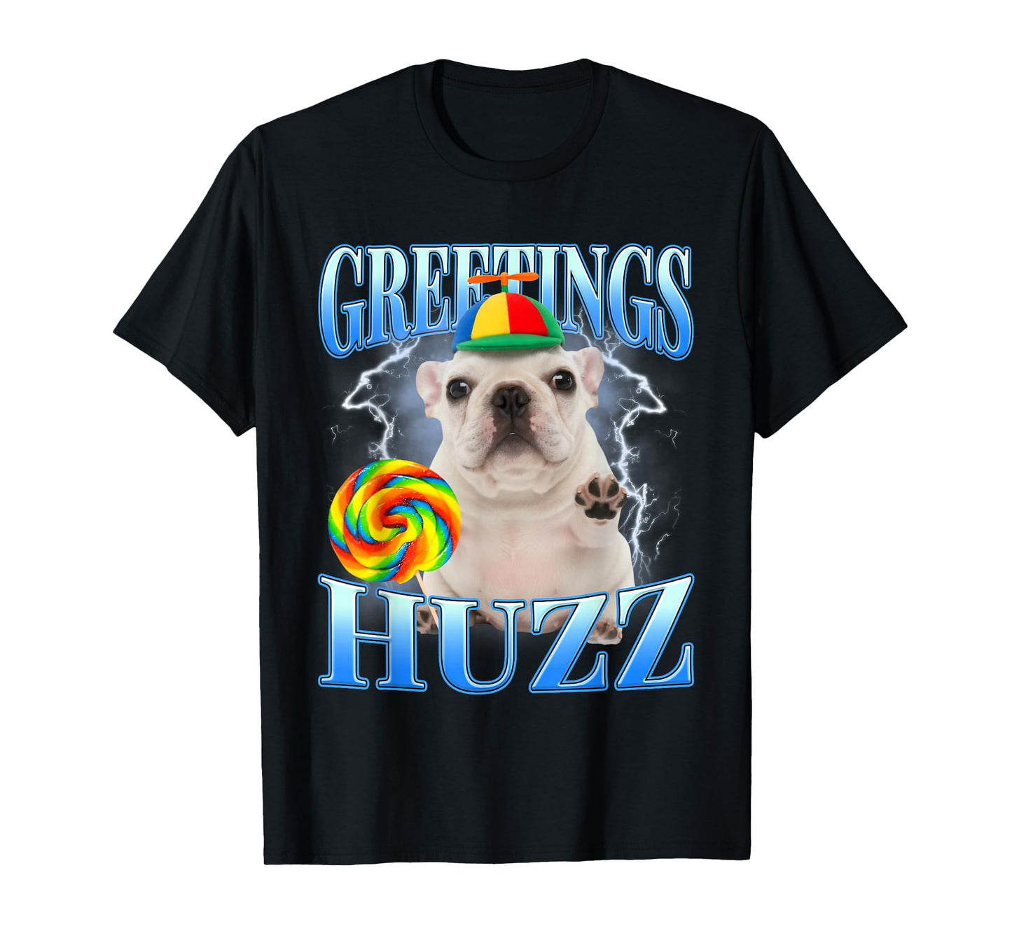 Lollipop Pibble Meme Greetings Huzz Funny Pitbull Y2K Humor T-Shirt