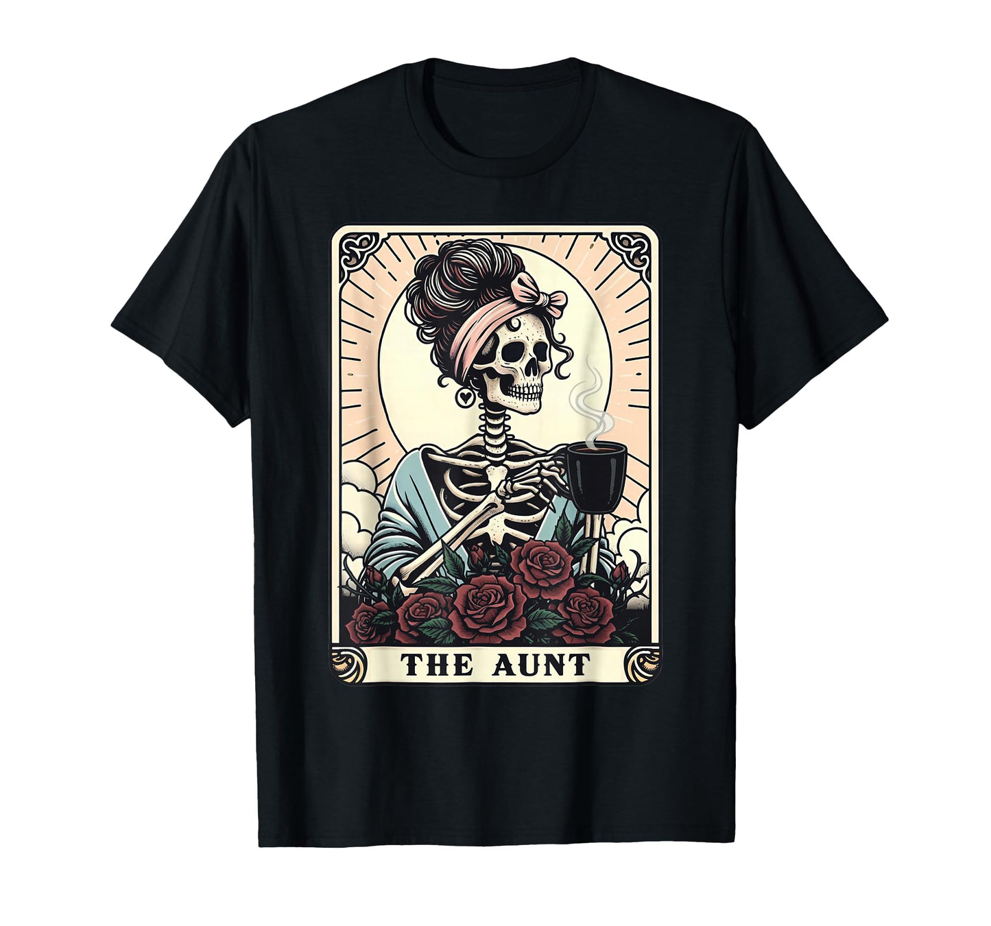 Women Skeleton Auntie Coffee T-Shirt