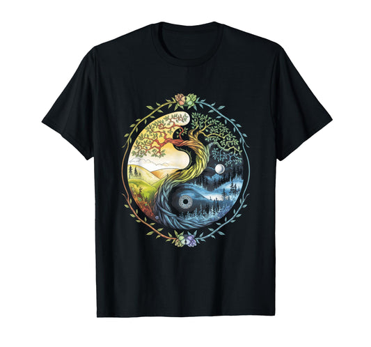 Tree Life Yin Yang Tree Beautiful Spiritual T-Shirt