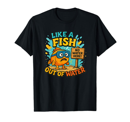 Cool Out of Water Fish Costume for Idiom Speech Lovers T-Shirt