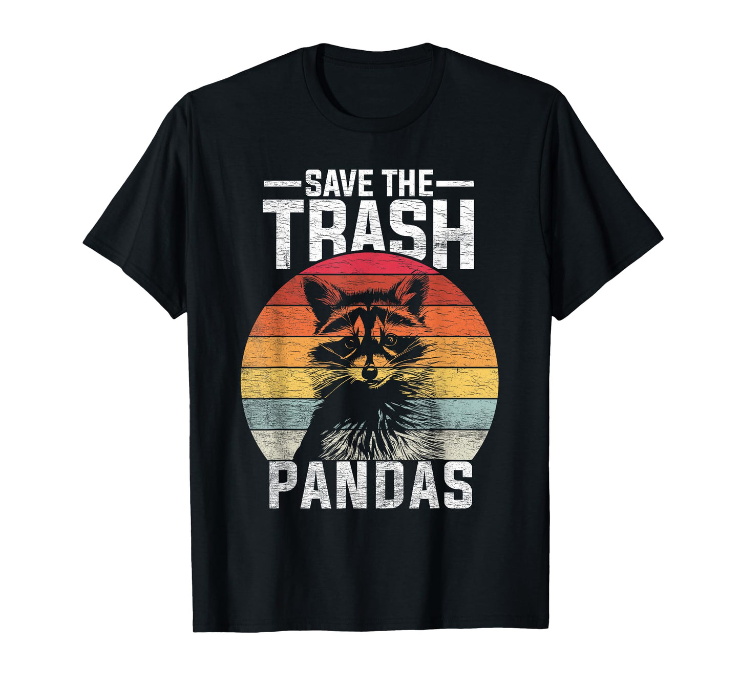 Vintage Retro Save The Trash Pandas Funny Raccoon T-Shirt