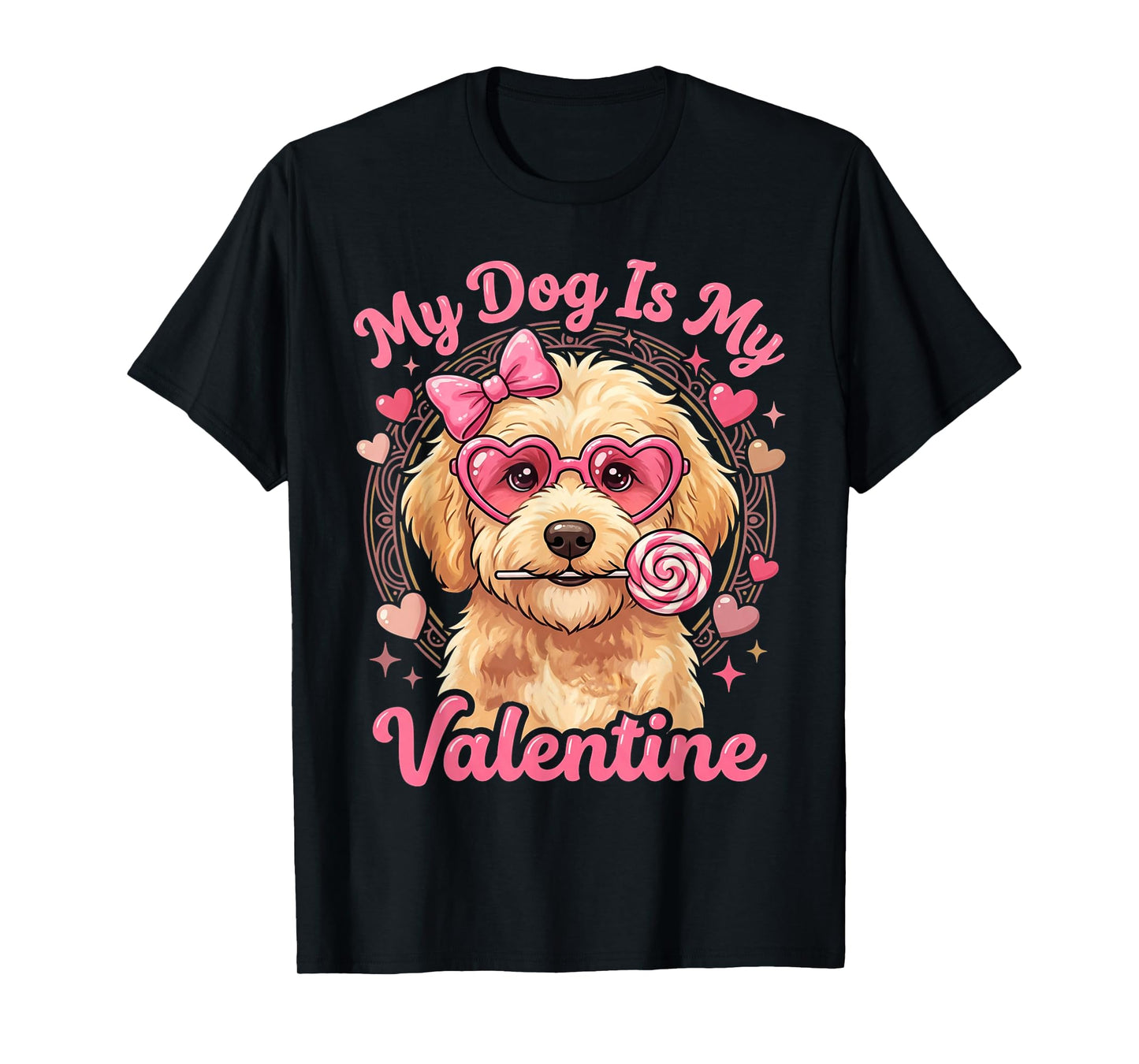 My Dog is My Valentine Goldendoodle Heart Golden Doodle Love T-Shirt