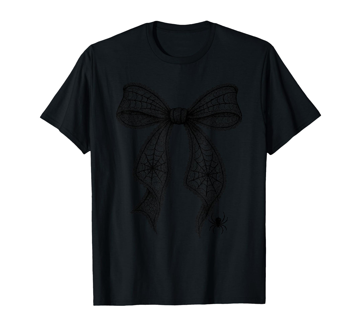 Spiderweb Bow Spooky Black Lace Bow Spider Bow Halloween T-Shirt