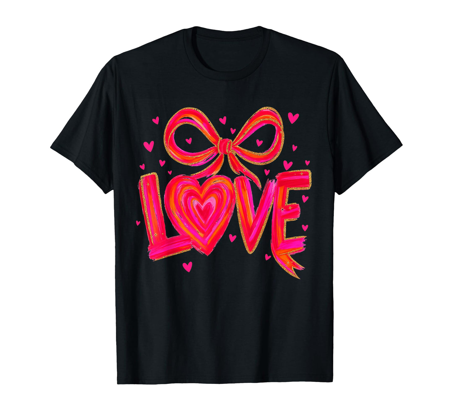 Valentine's Day Love Preppy Coquette Bow XOXO Hearts T-Shirt